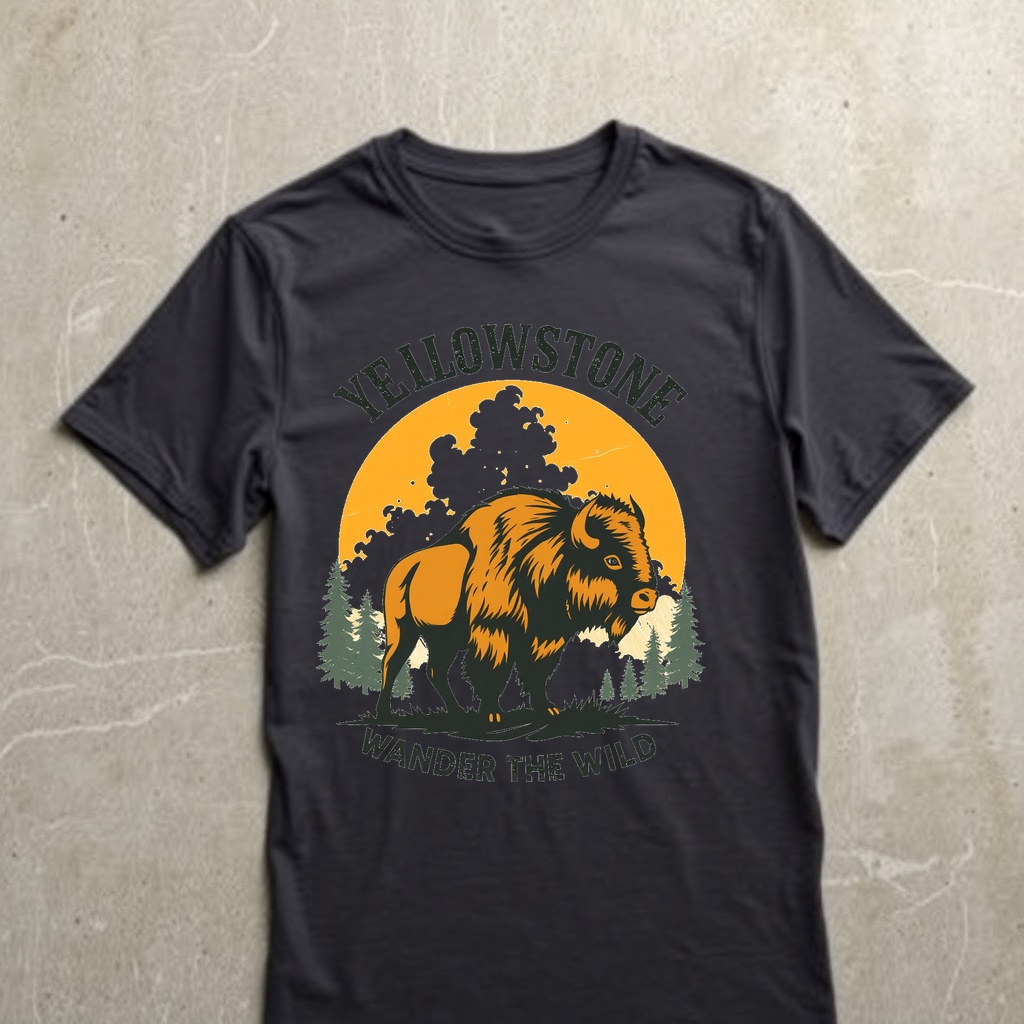 Yellowstone Frontier Bison Vintage Tee